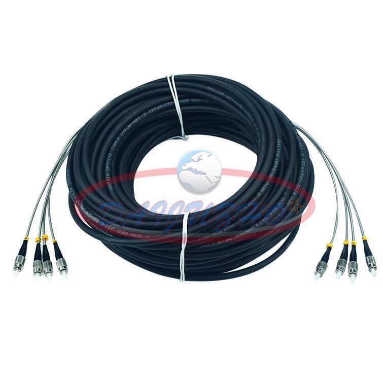 Used 50M Field Outdoor Fiber Patch Cord ST-ST 4 Strand 9/125 Single Mode - KOEED