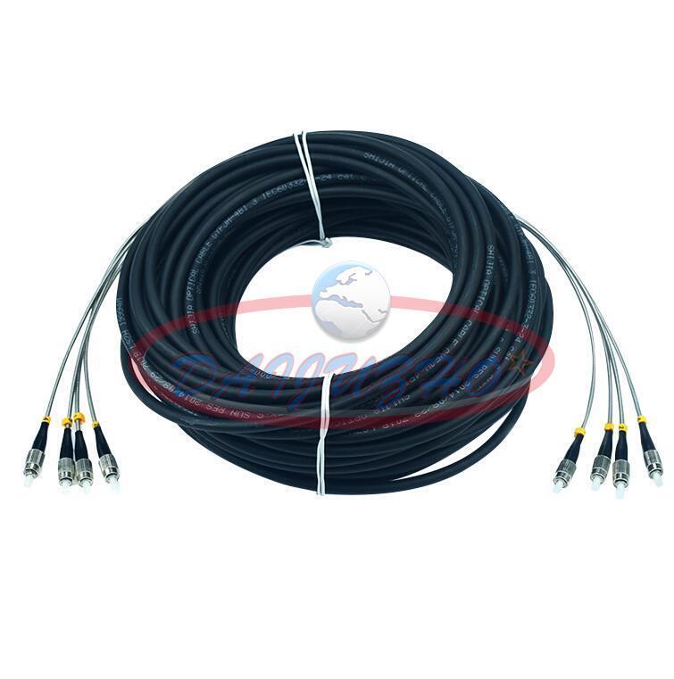 used 50M Field Outdoor Fiber Patch Cord ST-ST 4 Strand 9/125 Single Mode