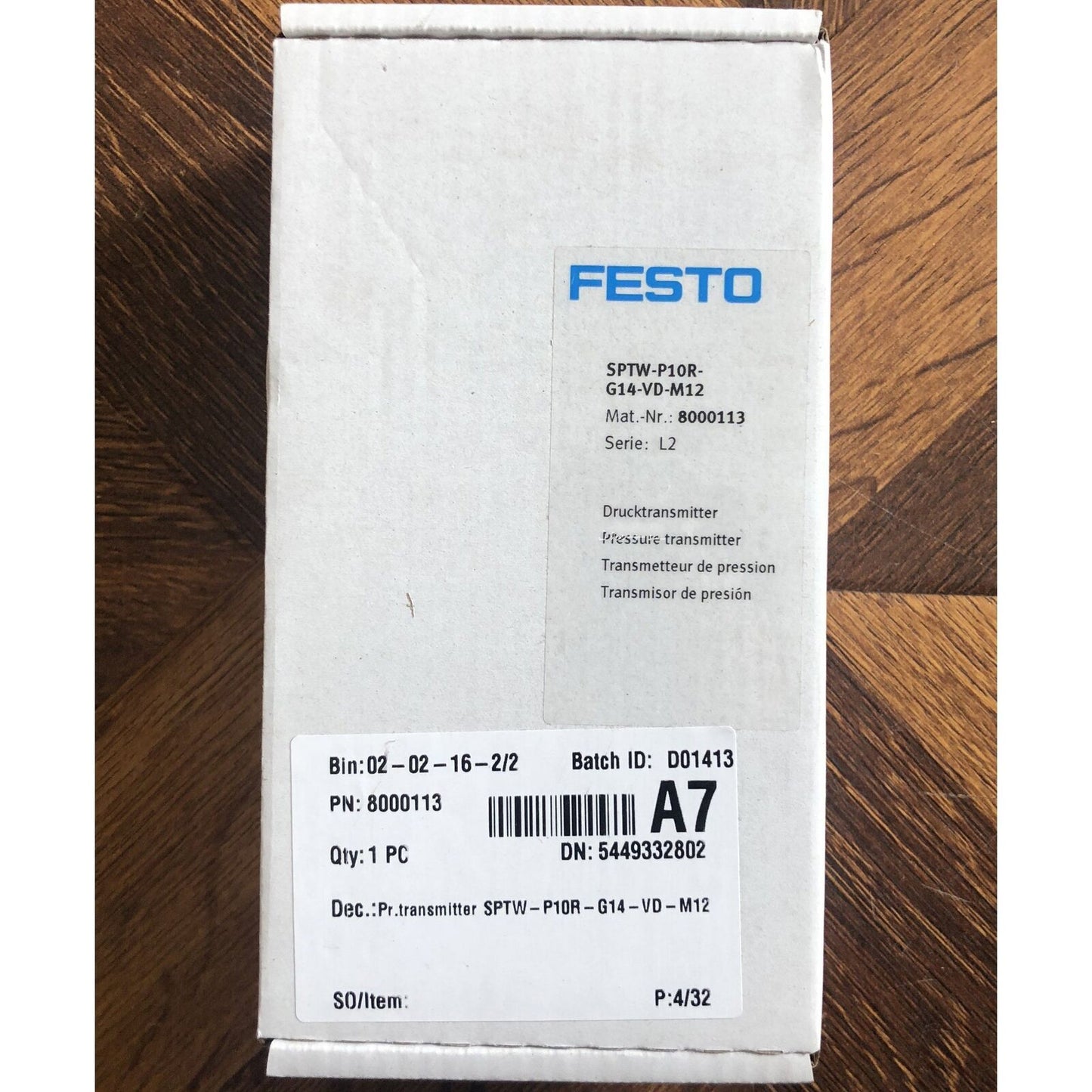 New 1PC FESTO Pressure Sensors SPTW-P10R-G14-VD-M12 - FESTO