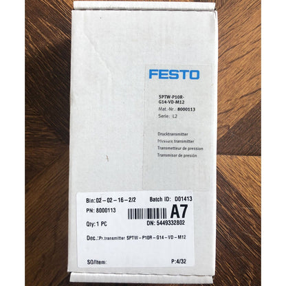 New 1PC FESTO Pressure Sensors SPTW-P10R-G14-VD-M12 - FESTO