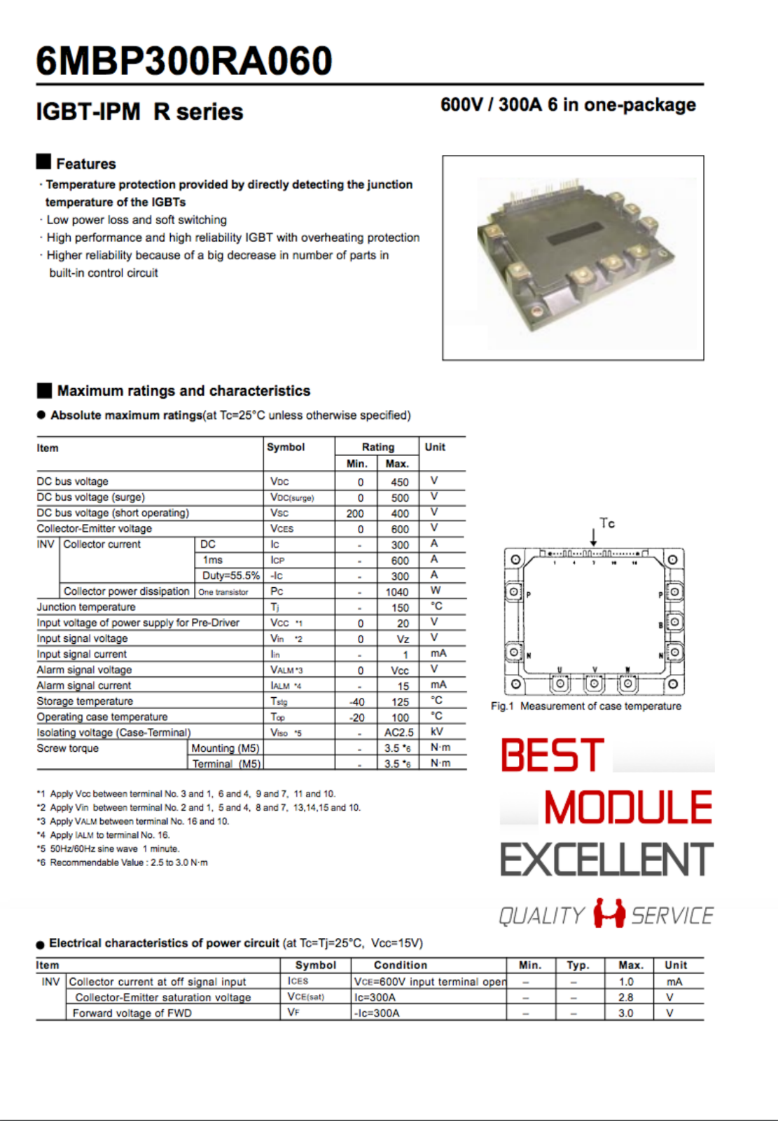 FUJI 6MBP300RA060 Power Supply Module – Quality Assured - FUJI