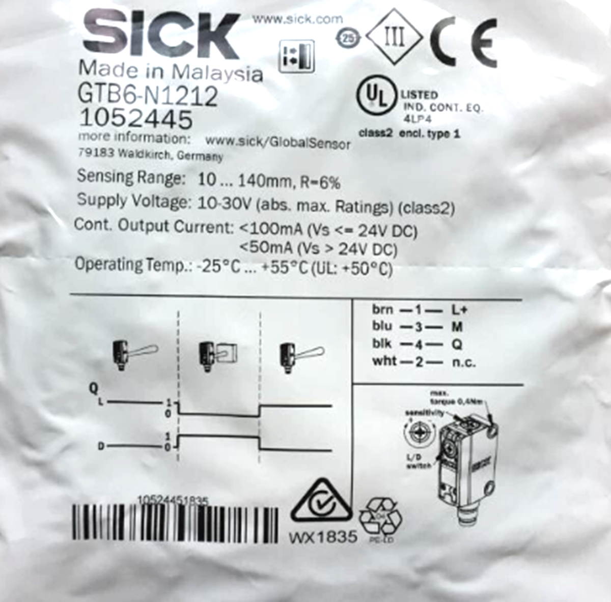 SICK GTB6 Photoelectric Sensor | High-Precision Measurement Instrument - SICK