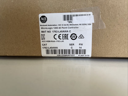 1762-L40AWA MicroLogix Controller 40 Point - SEALED ALLEN BRADLEY