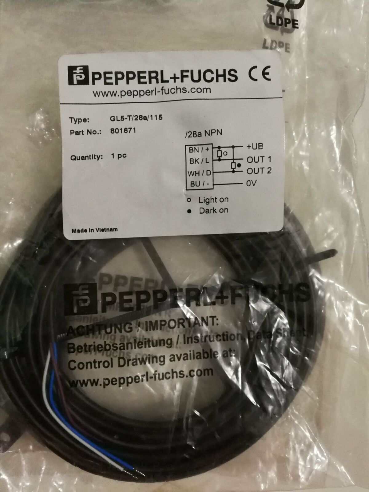 New Pepperl+Fuchs Photoelectric Switch GL5-T/28A/115 Fast Ship - PEPPERL+FUCHS