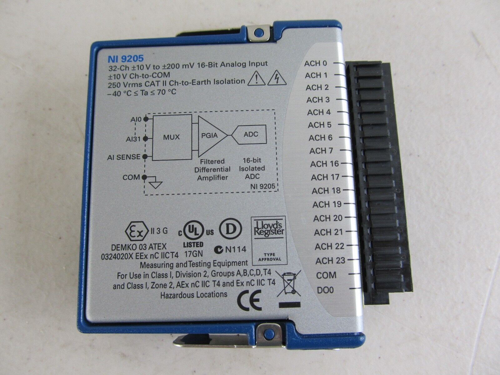 NI-9205 National Instruments NI-9205 With DSUB Analog Input Module with High Precision and Flexible Configuration for Engineering and Research Applications - NATIONAL INSTRUMENTS
