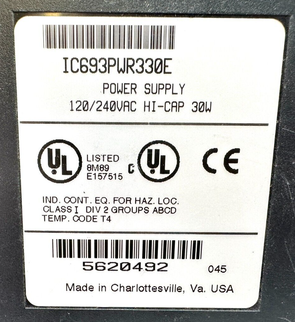 used GE Fanuc IC693PWR330E Power Supply - GE