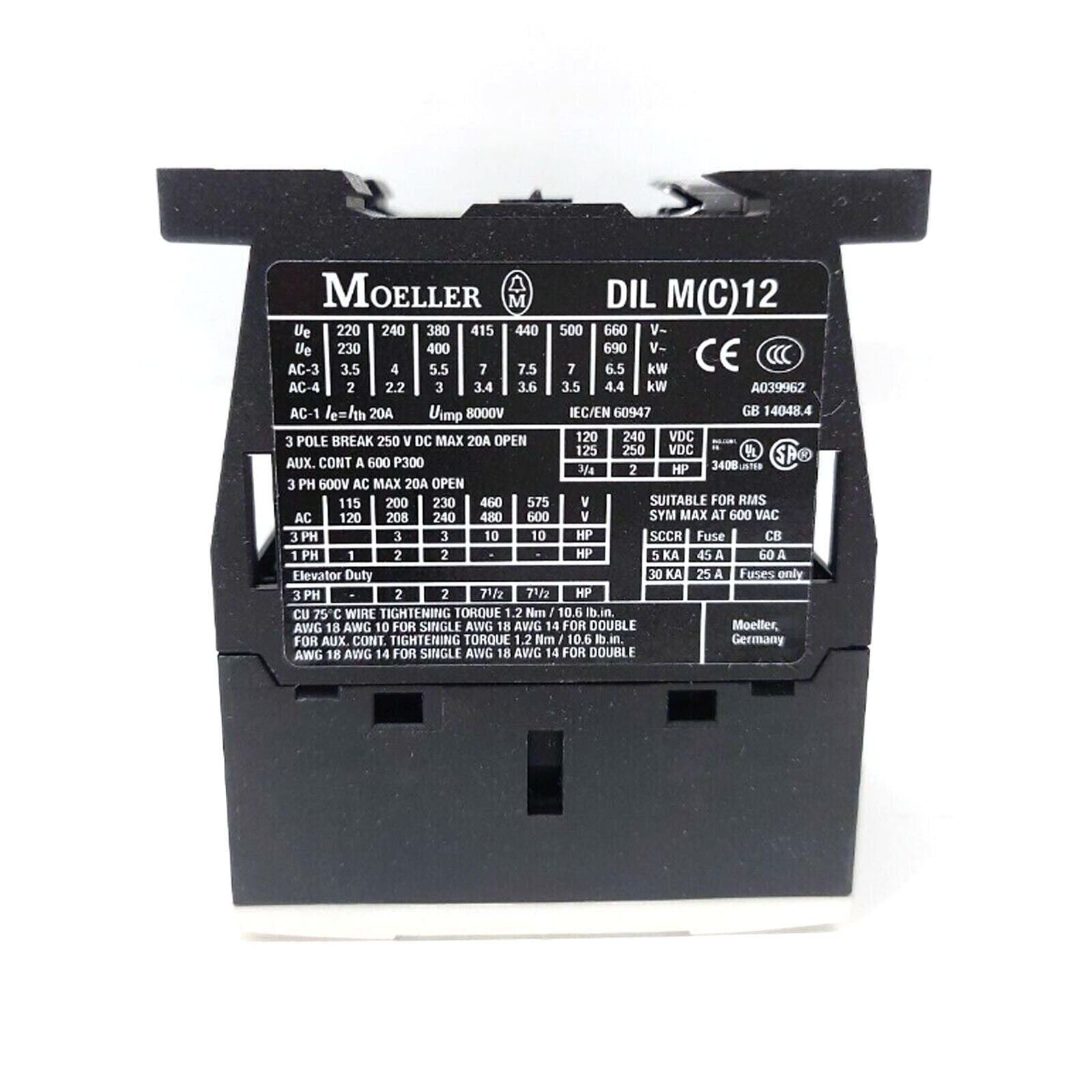 DILM12-10 24VDC Contactor EATON MOELLER *NIB* - EATON MOELLER