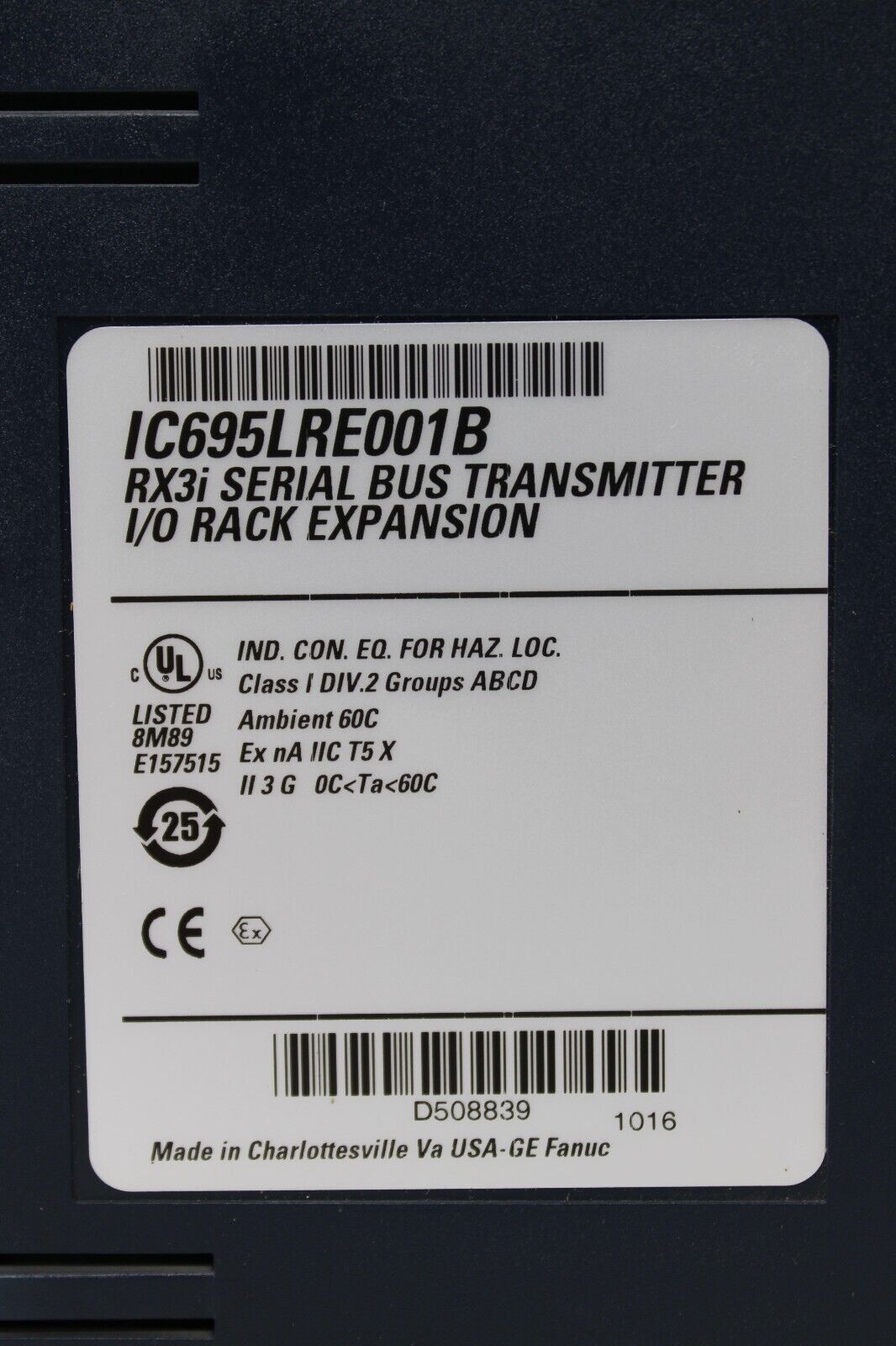 used GE Fanuc IC695LRE001B Bus Transmitter - GE
