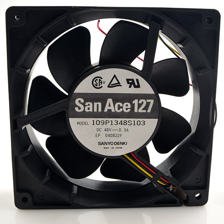 1pcs Sanyo 109P1348S103 48V 0.3A 12738 12.7CM 3-wire cooling fan