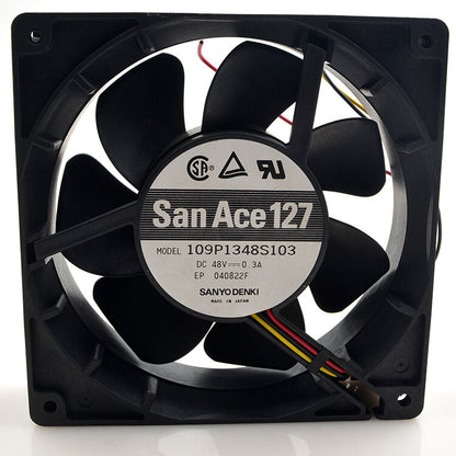 1pcs Sanyo 109P1348S103 48V 0.3A 12738 12.7CM 3-wire cooling fan