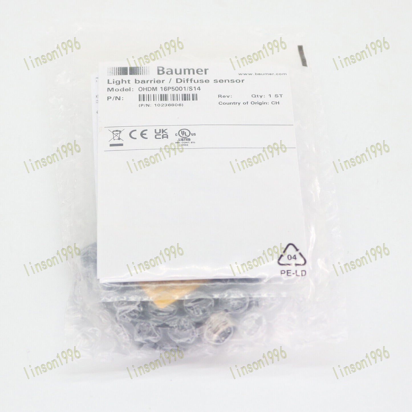 1PC Baumer OHDM 16P5001/S14 10-30V DC Qty Photoelectric Diffuse Sensor - BAUMER