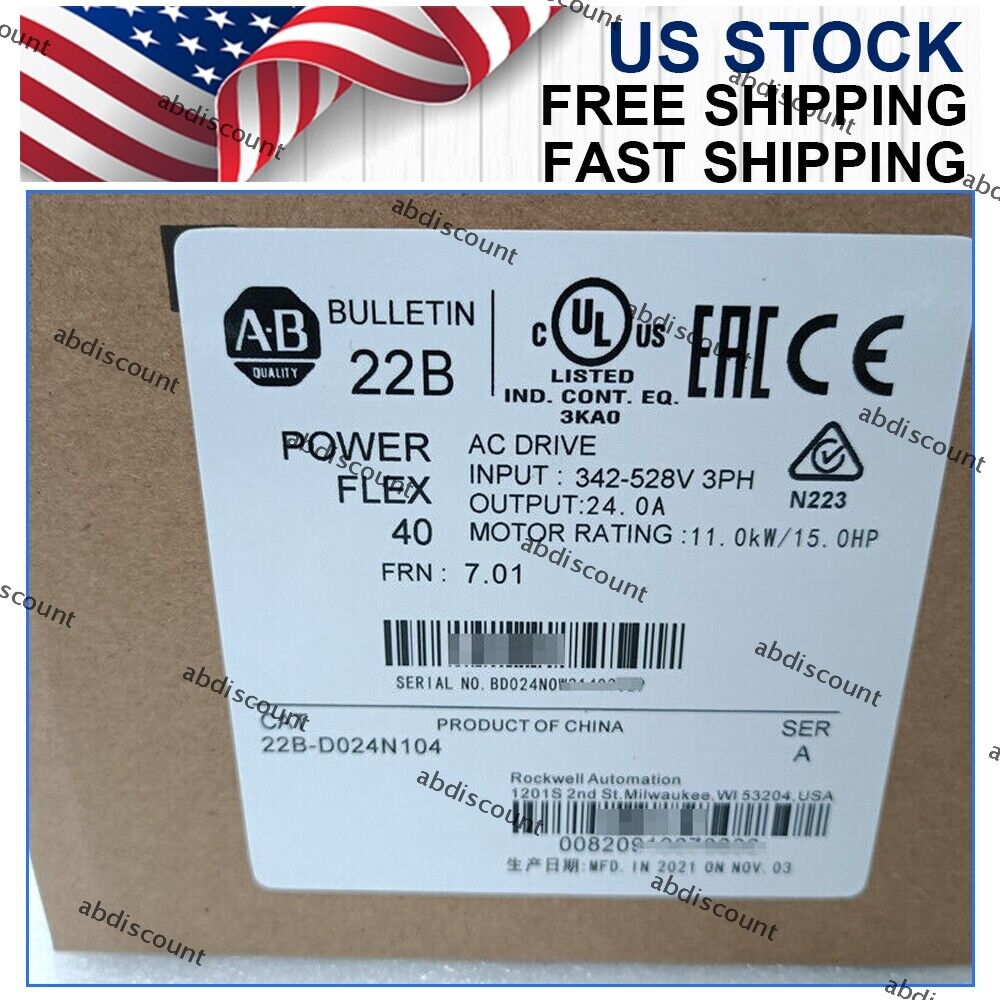 2022 Allen-Bradley 22B-D024N104 PowerFlex 40 AC Drive SHIP - ALLEN-BRADLEY