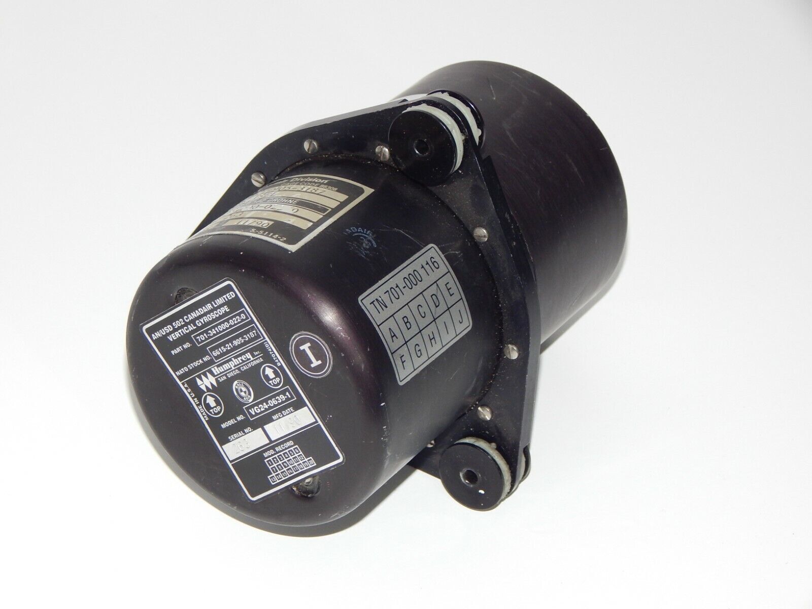 Used Vertical Gyroscope HUMPHREY VG24-0639-1 Drone: Stabilizing Gyro for Professional and Hobbyist Drones, USA Made - HUMPHREY