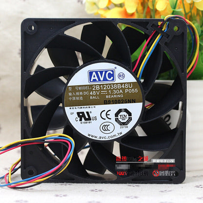 1pcs AVC 2B12038B48U P055 48V 1.3A 12cm 12038 four-wire PWM speed cooling fan