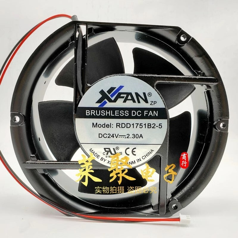 XFAN RDD1751B2-5 17251 DC24V 2.3A 17CM 2-Wire Axial Cooling Fan