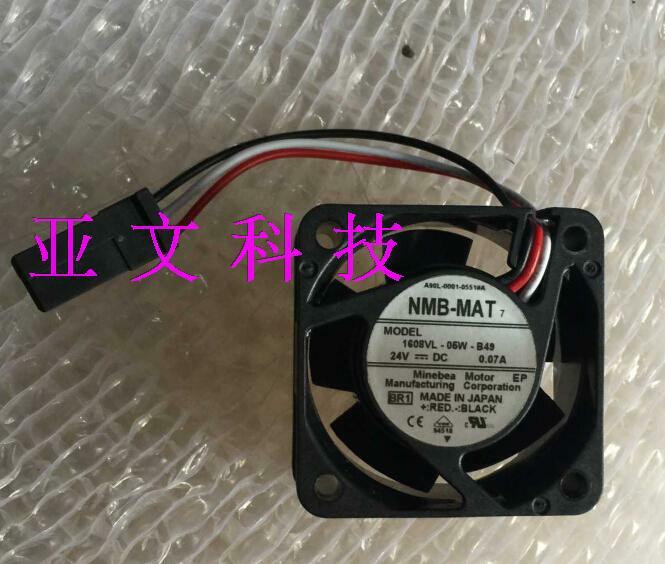 1pcs  NMB 1608VL-05W-B49 24V 0.07A 40 * 20MM fan for Fanuc system plug