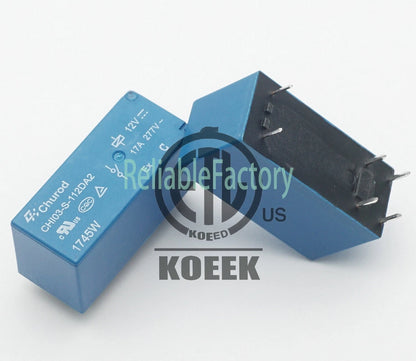 Churod CHI03-S-112DA2 12VDC SPST Power Relay 17A 277VAC 6 Pins x 50PCS