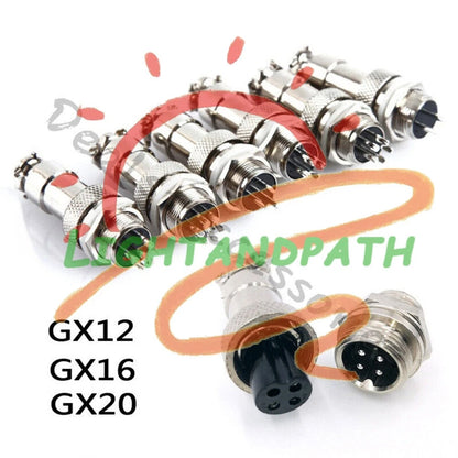 GX16/GX20/GX12 Ation Plug Male&Female Wire Panel Metal Connector 2/3/4/5/6Pin
