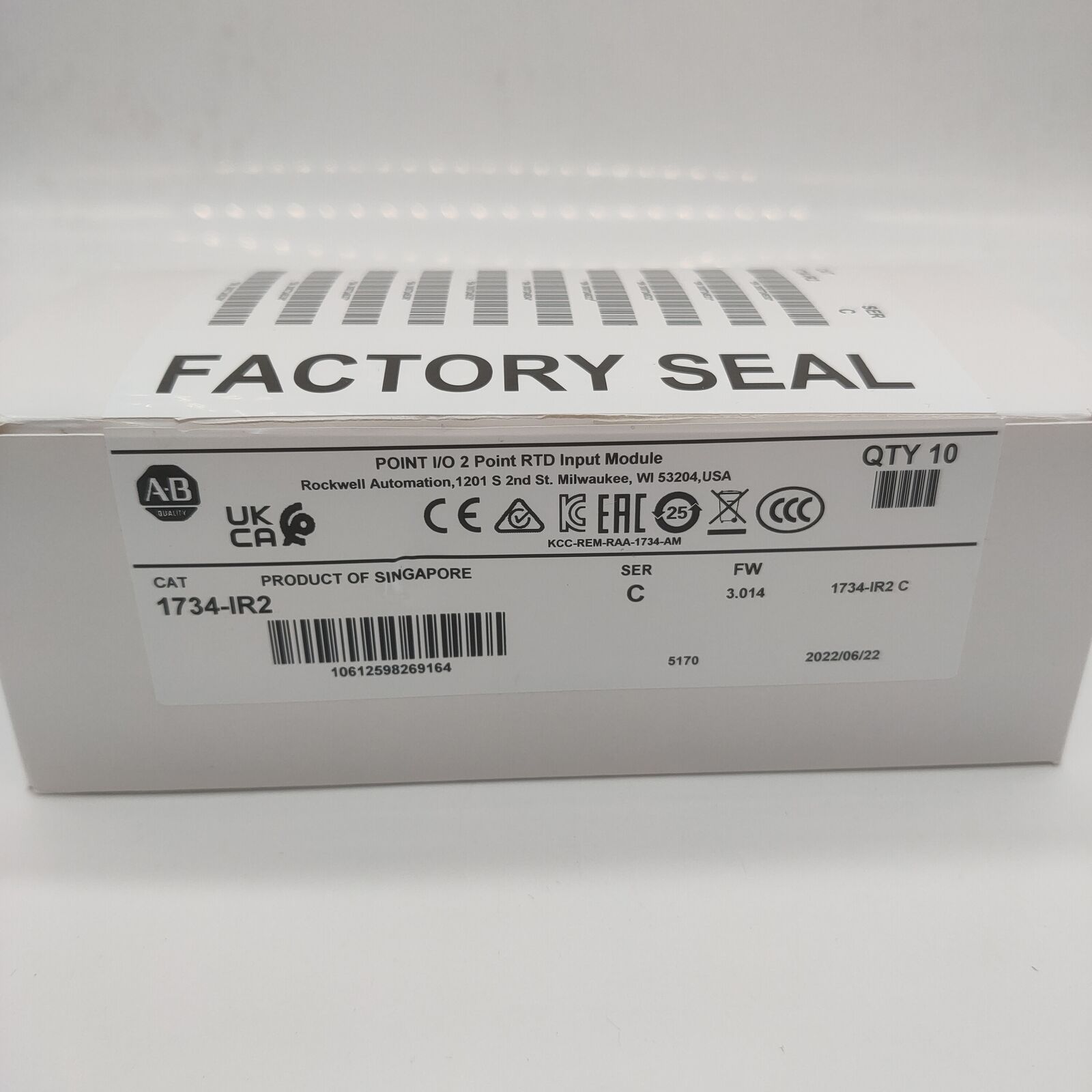 New Factory Sealed AB 1734IR2 SER C POINT 2 Point RTD Input Module - FACTORY SEALED