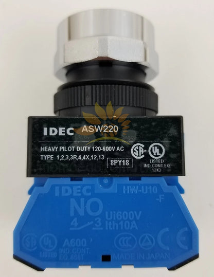 1PCS IDEC ASW220 Selector Switch 2-Position Maintained 2NO Panel Mnt 22mm