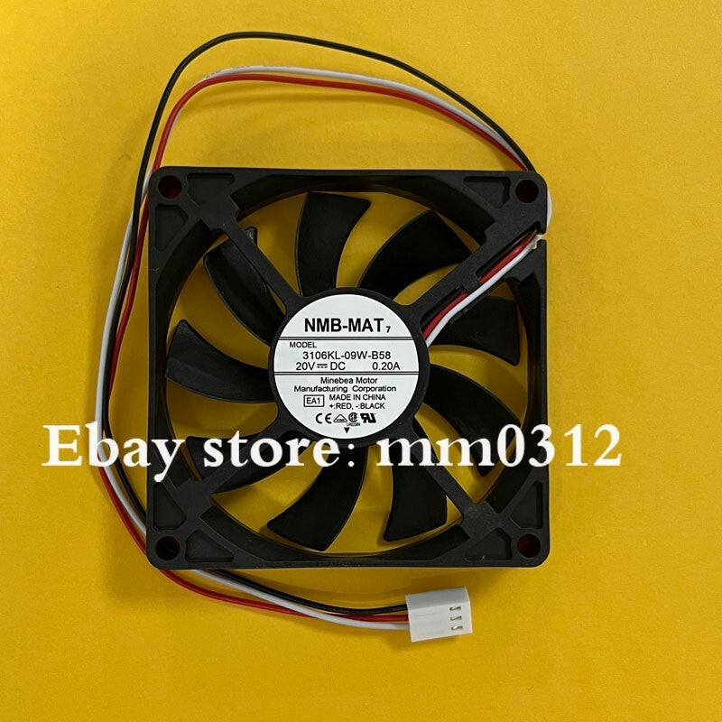 NMB-MAT 3106KL-09W-B58 DC20V 0.20A 80*80*25MM 3-Pin Silent Cooling Fan