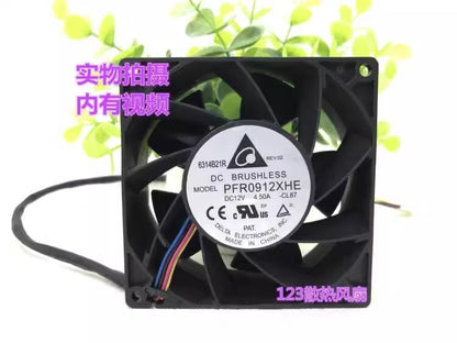 Delta PFR0912XHE 9038 DC12V 4.50A 9CM 4-Wire Violent Cooling Fan