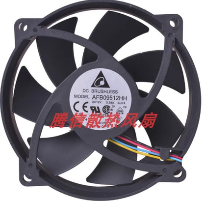 Delta AFB09512HH 9025 DC12V 0.38A 9CM 4-Wire PWN Ball Cooling Fan