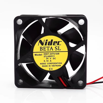 NIDEC D06T-24TU 62B 6025 DC24V 0.10A 6CM 2-Wire Inverter Mute Cooling Fan