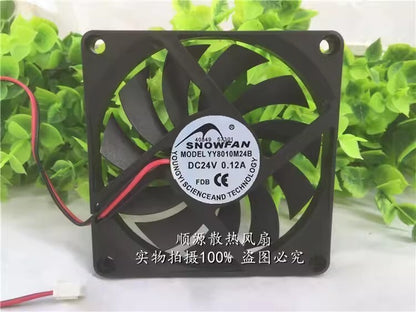 SNOWFAN YY8010M24B DC24V 0.12A 80*80*10MM 2-wire silent cooling fan