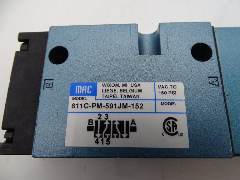 MAC VALVES INC 811C-PM VALVE - MAC VALVES INC