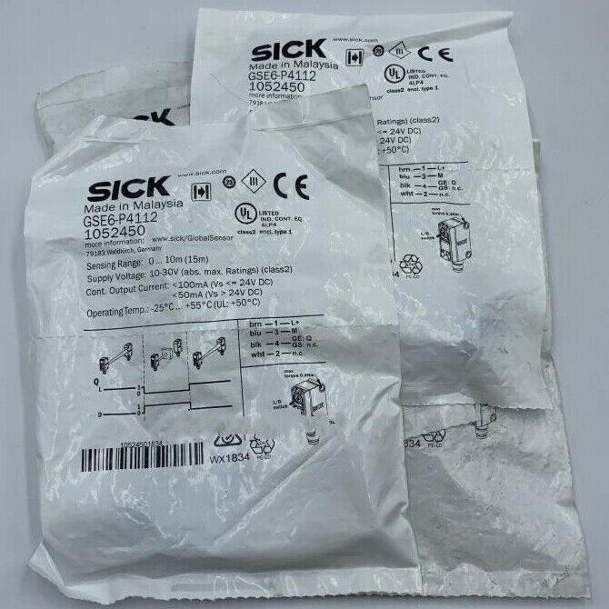 1PC SICK Photoelectric Sensor GSE6-P4112 24V DC 1.5m Range ±1% Accuracy IP67 - SICK