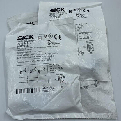 1PC SICK Photoelectric Sensor GSE6-P4112 24V DC 1.5m Range ±1% Accuracy IP67 - SICK