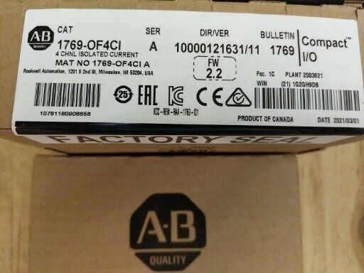 CompactLogix 4 Pt Current Module AB 1769-OF4CI - ANALOG BEHAVIORAL SOLUTIONS