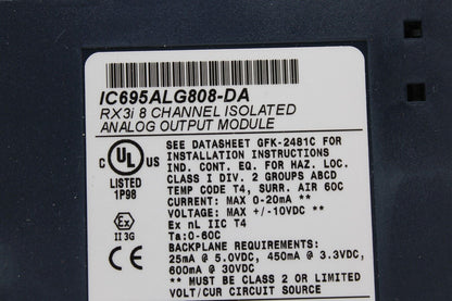 used GE Fanuc IC695ALG808 Isolated Analog Output Module IC695ALG808-DA - GE FANUC