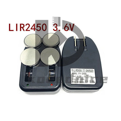 4pcs LIR2450/77 3.6V Button Battery Replace CR2450 2477 2430 + FY-2450 Charger