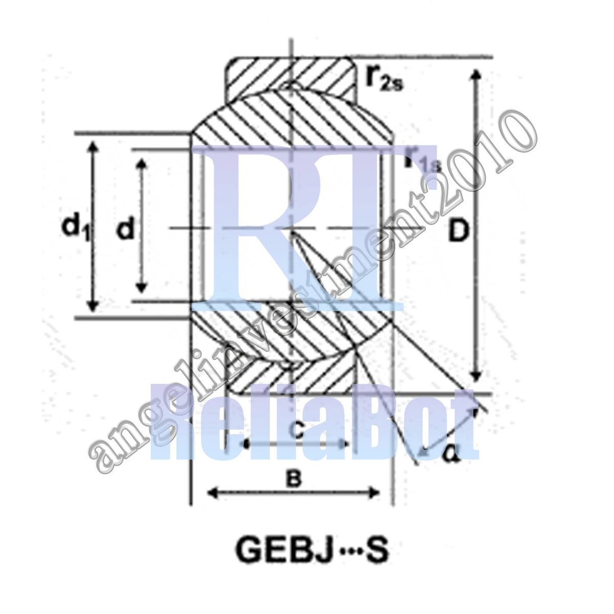 10pcs GEBJ8S Spherical Plain Radial Bearing 8x19x12mm