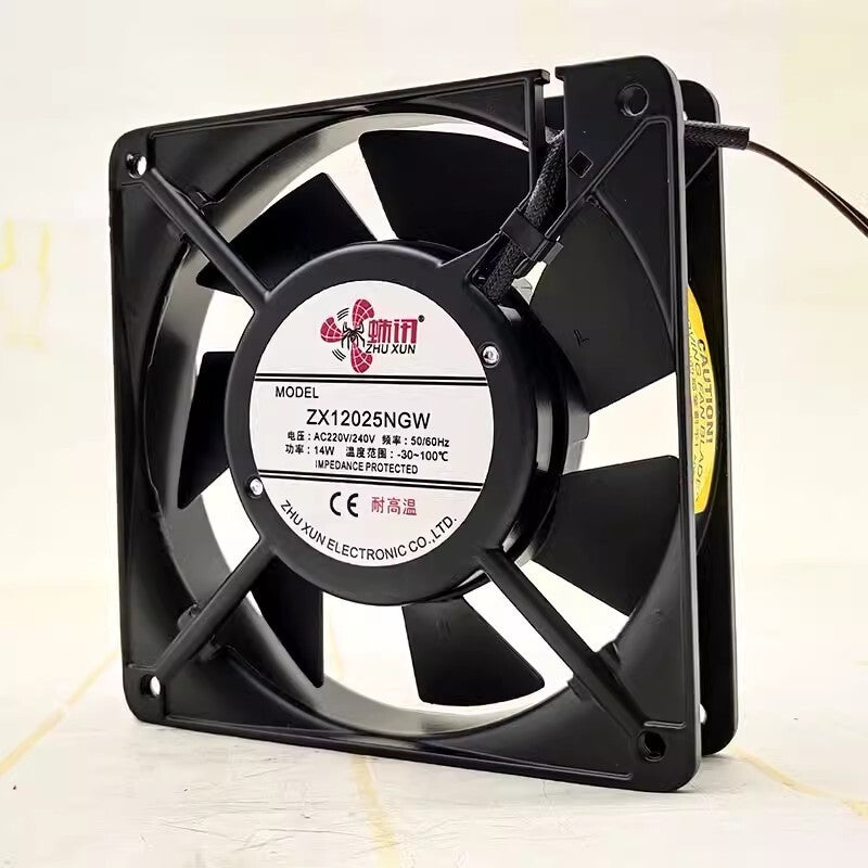 1PCS ZHUXUN ZX12025NGW 220V 14W 12025 12CM High Temperature Cooling Fan