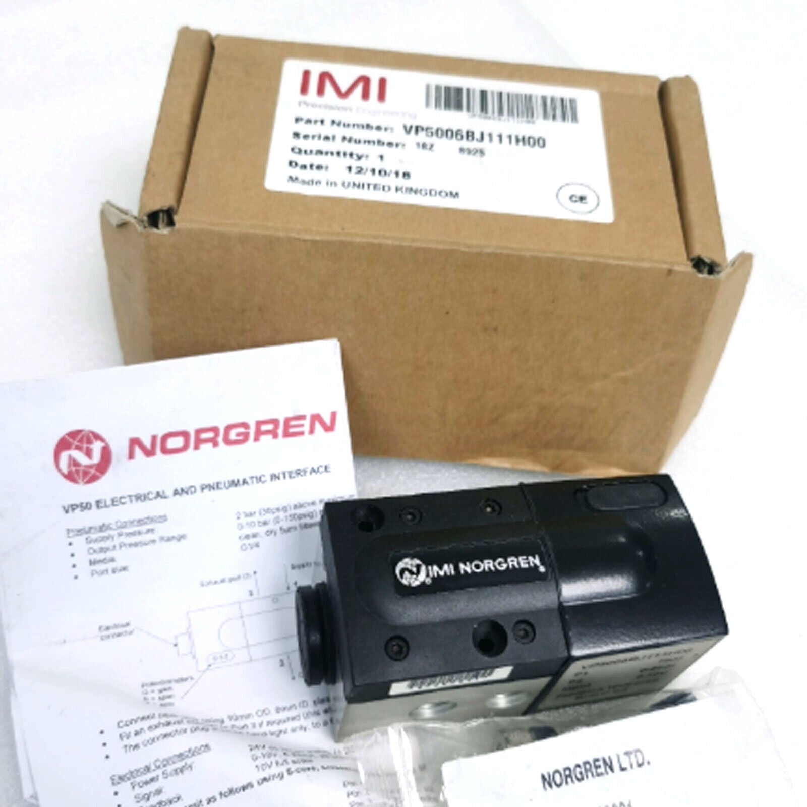 new  In Box NORGREN VP5006BJ111H00 Proportional Pressure Valve NORGREN