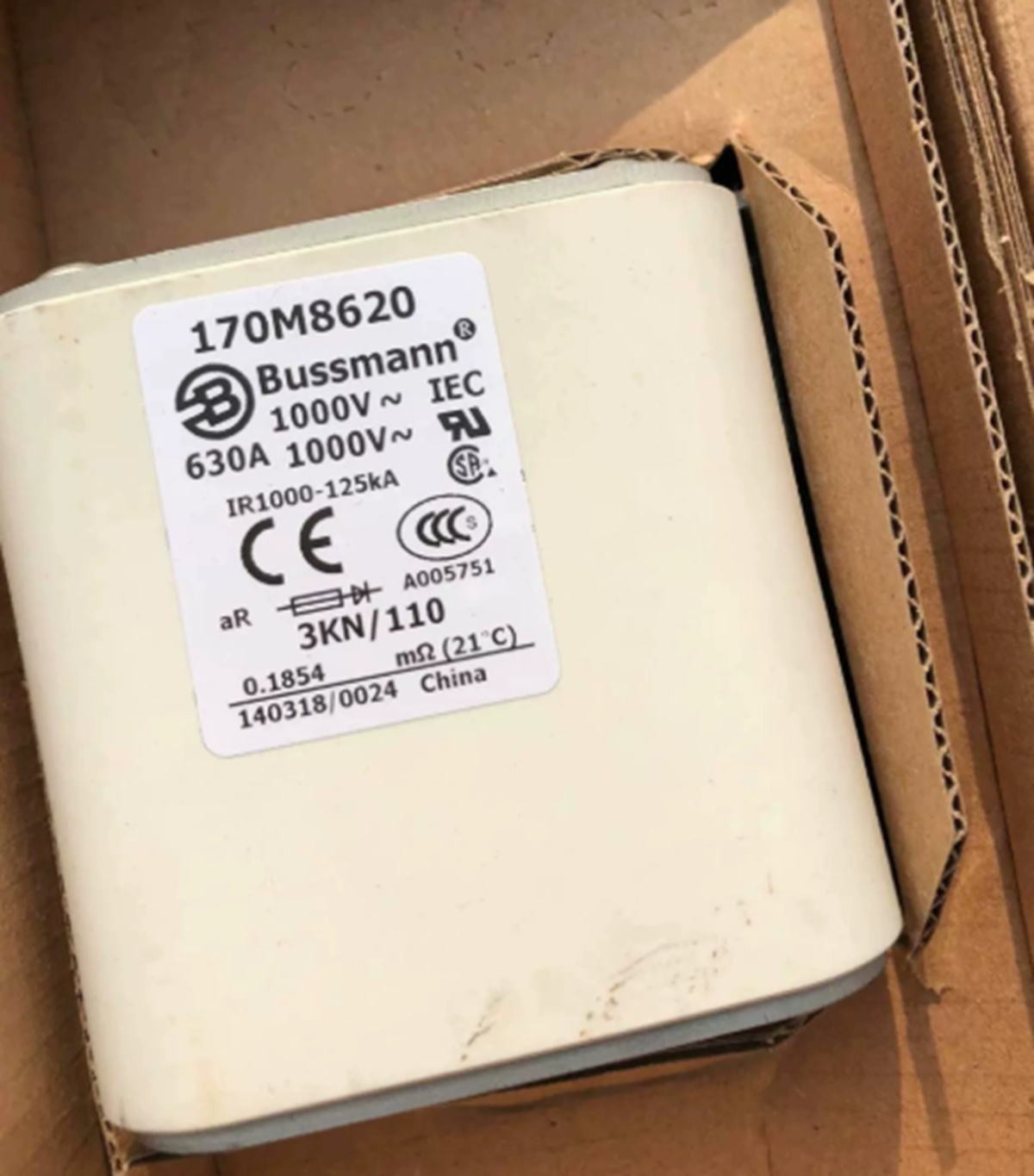 Bussmann 170M8620 Fast-Acting Fuse 1000V 630A - High-Performance Electrical Protection - BUSSMANN