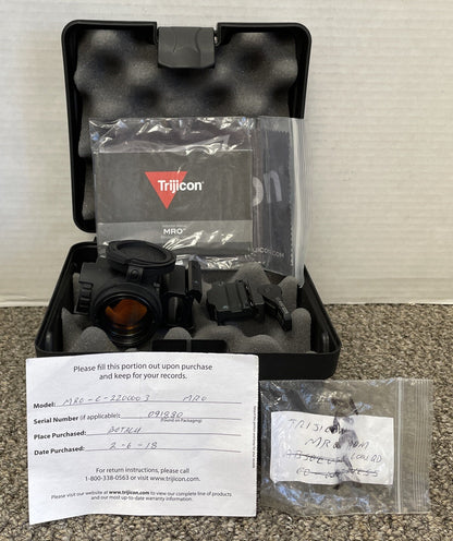 Trijicon 1x25mm Riflescope w/MRO 2.0 MOA Red Dot High Mount MRO-C-2200004