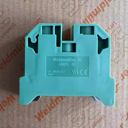 new 50pcs Weidmuller SAKPE 16 Yellow-green Ground Terminal Blocks 1256990000 - WEIDMULLER