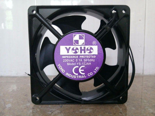 new 1 PCS YOHO Fan YS-122AH AC 230V 0.1A 12038 12cm 2 wire Aluminum frame fan - YOHO FAN YS-122AH