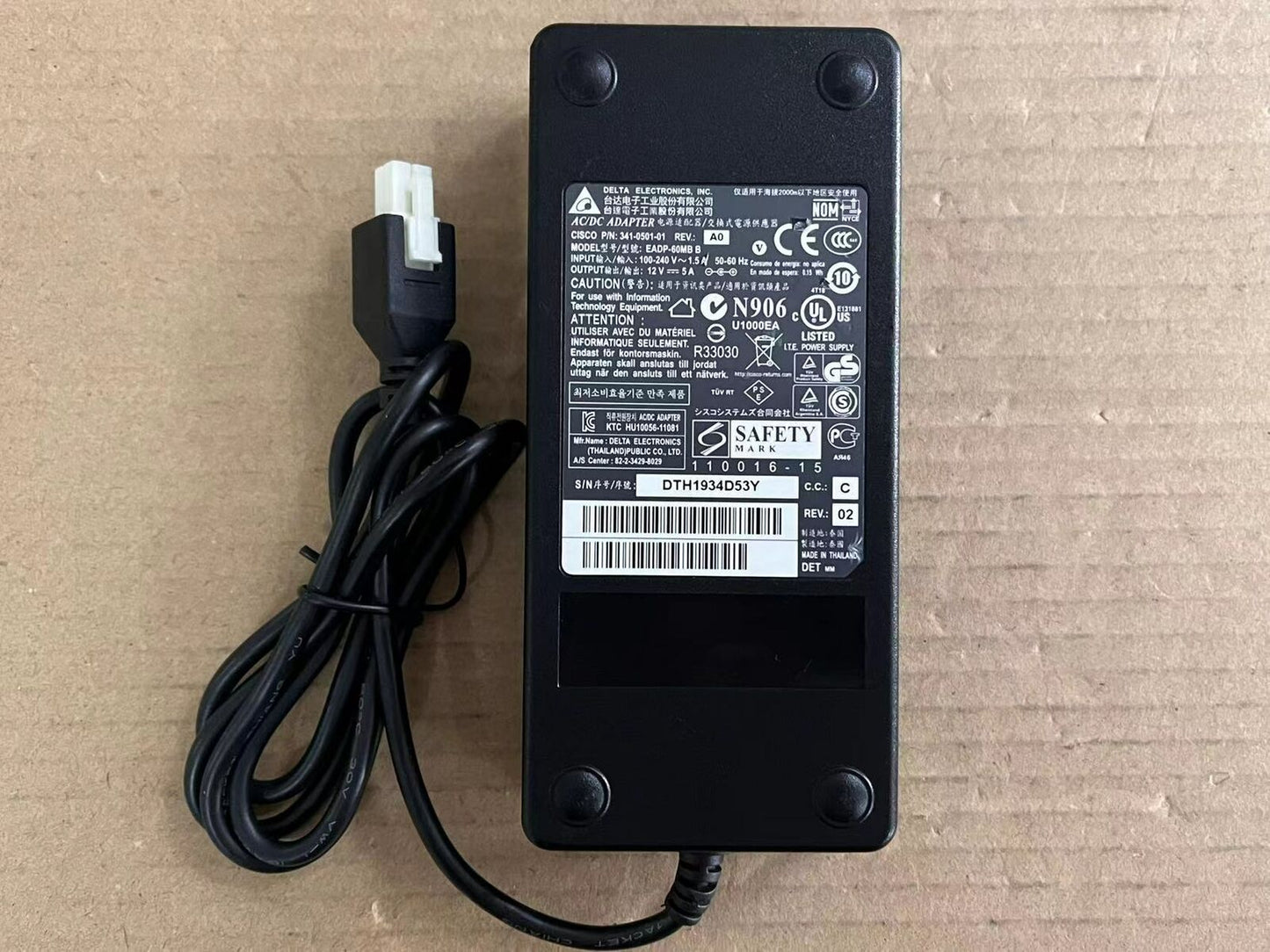 used FOR Cisco ASA5506-PWR-AC 341-0501-01 ASA 5506 Power Adapter