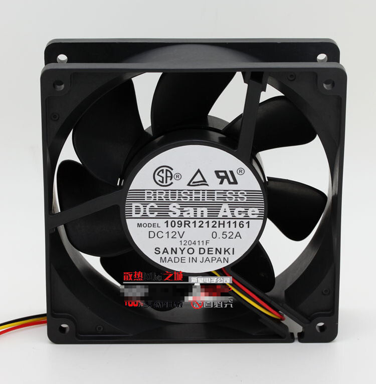 1pcs Sanyo 109R1212H1161 12CM 12V 0.52A 12038 double ball fan 3pin