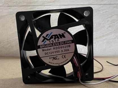 1PCS RDD6020B 6020 DC12V 0.30A 4-Wire Temperature Control Cooling Fan