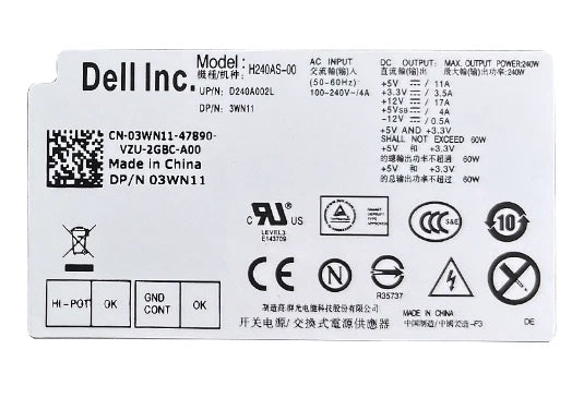 1X 240W Power Supply Optiplex H240AS-00 Replace AC240AS-00 AC240ES-00 D240AS-00