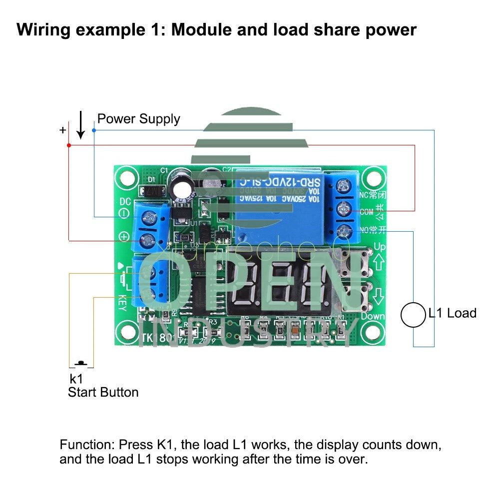 DC 12V Display Delay Timing Relay Module Timer Relay Board 1-999 Seconds