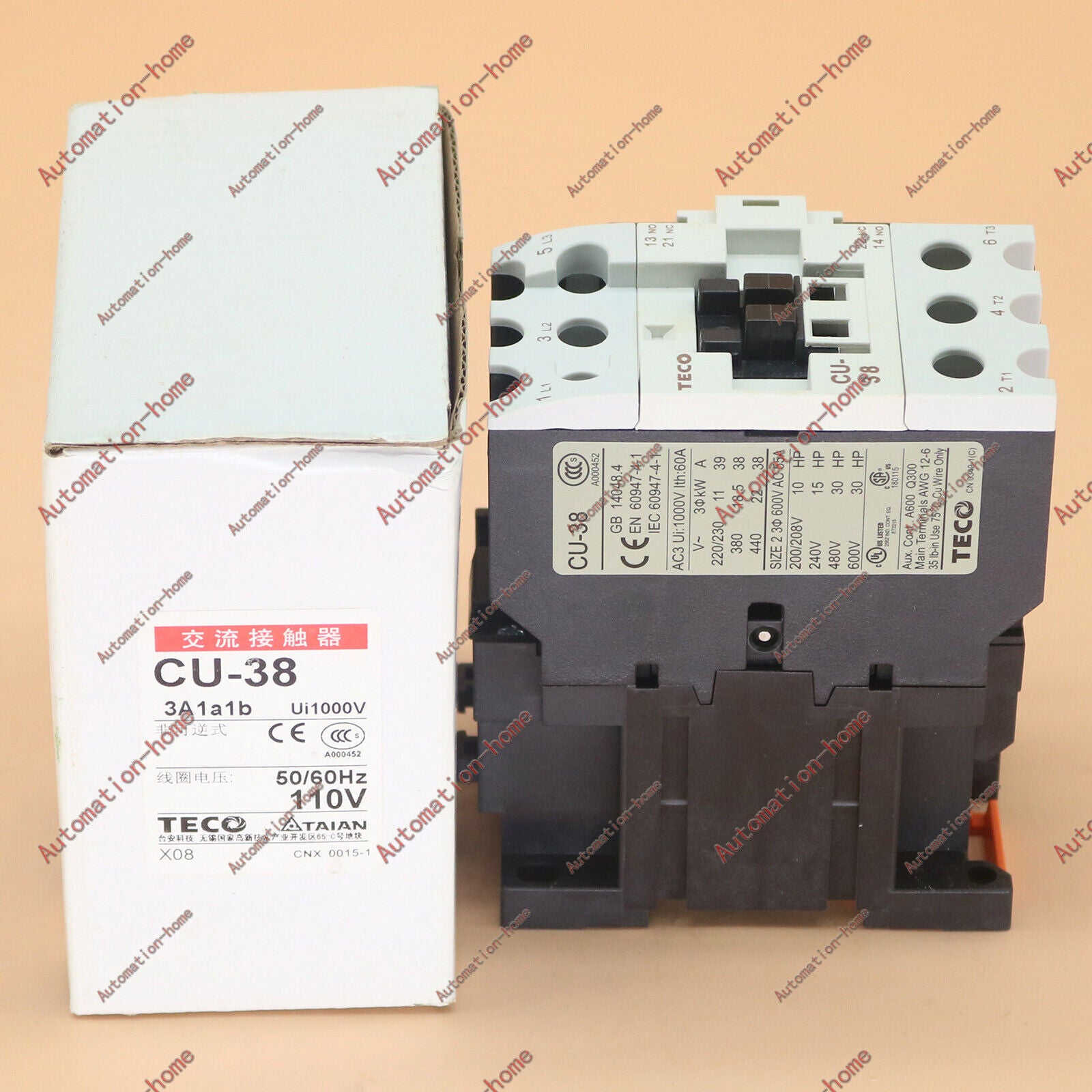 new ONE  TECO CU-38 110VAC Magnetic Contactor In TECO