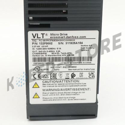 1PCS DANFOSS 132F0002 FC-051PK37S2E20H3XXCXXXSXXX Inverter