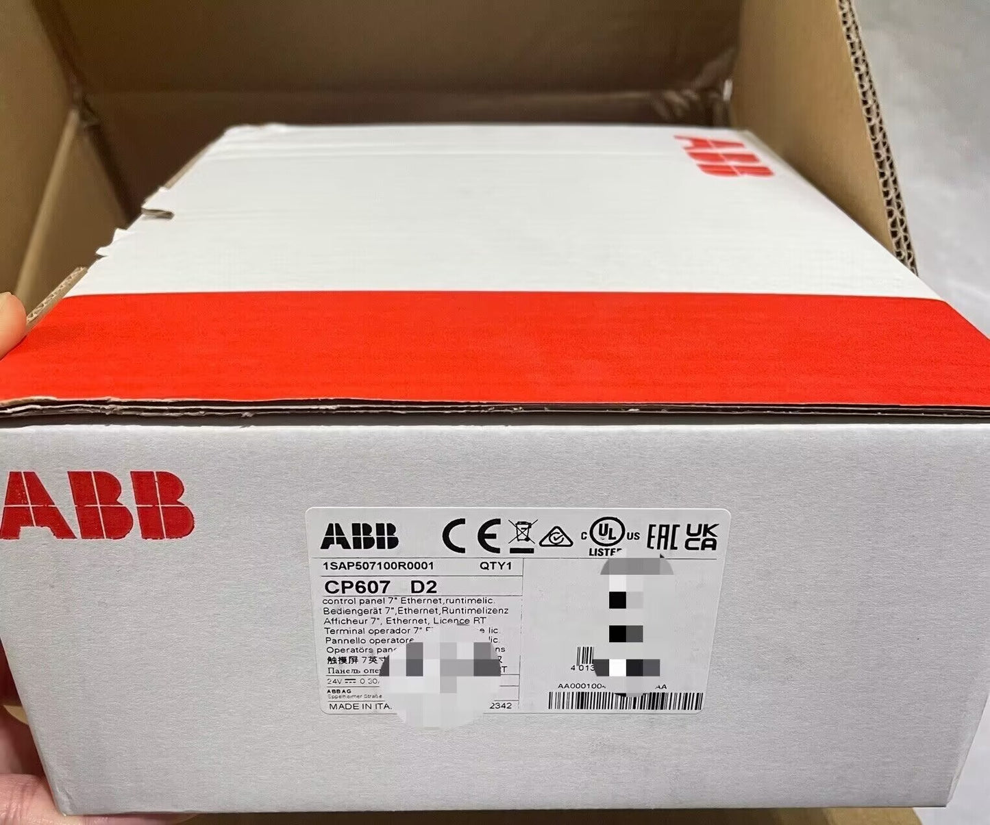 ABB CP607 1SAP507100R0001 CONTROL PANEL 7" ETHERNET,RUNTIMELIC